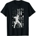 thumbnail image 1 of 100% Cotton for Both Men and WomenBaseball Player American Flag USA Camo Patriotic Graphic T-Shirt, 1 of 6