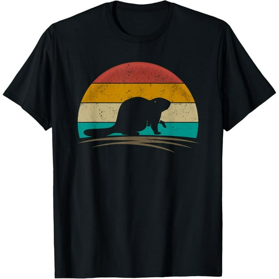 100% Cotton for Both Men and WomenBeaver Retro Vintage Castor Rodent Animal Beaver Lover T-Shirt