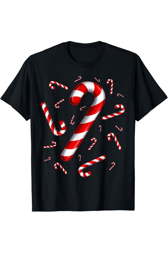 100% Cotton for Both Men and WomenCandy Cane Christmas Candy Matching Family T-Shirt