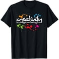 thumbnail image 1 of 100% Cotton for Both Men and WomenCreativity is intelligence having fun colorful art t-shirt T-Shirt, 1 of 6