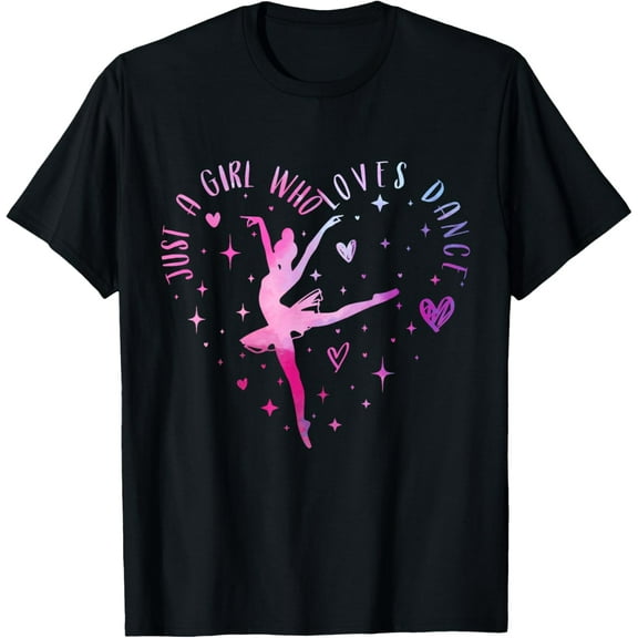 100% Cotton for Both Men and WomenCute Just a girl who loves Dance lover Girl Ballet Dancing T-Shirt