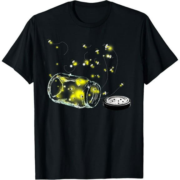 100% Cotton for Both Men and WomenFireflies Escaping The Mason Jar Trendy T-Shirt