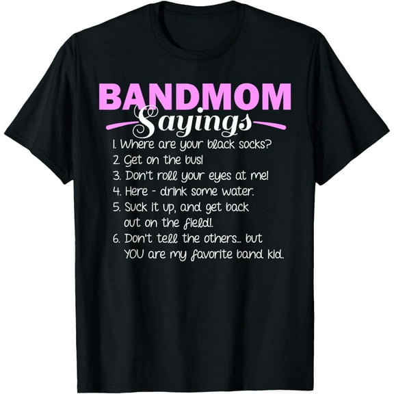 100% Cotton for Both Men and WomenFunny Marching Band Music Fan Mom Music School Team T-Shirt