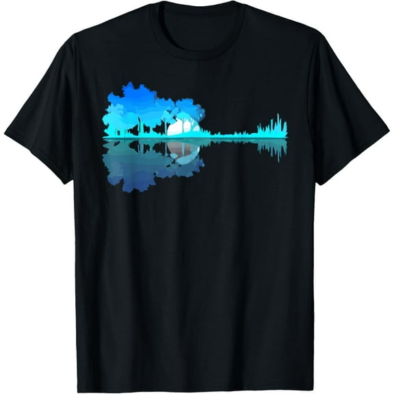 100% Cotton for Both Men and WomenGuitar Lake Reflection Guitarist Music Love Guitar Musician T-Shirt