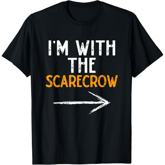 100% Cotton for Both Men and WomenI'm With The Scarecrow Costume Halloween Couple Matching T-Shirt