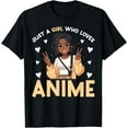 thumbnail image 1 of 100% Cotton for Both Men and WomenJust A Girl Who Loves Anime Merch African American Afro T-Shirt, 1 of 6