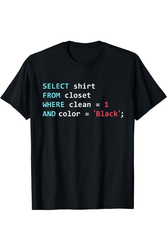 100% Cotton for Both Men and WomenProgrammer SQL Query Geek Database Coding T-Shirt