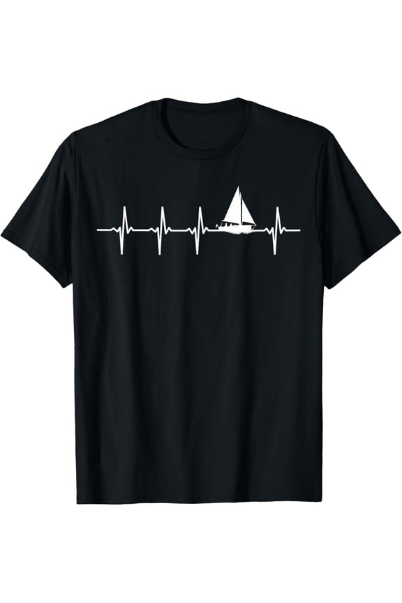 100% Cotton for Both Men and WomenSailing heartbeat t-shirt for sailors T-Shirt