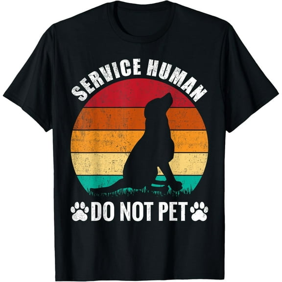 100% Cotton for Both Men and WomenService-Human Do Not Pet Funny Dog Lover Vintage T-Shirt
