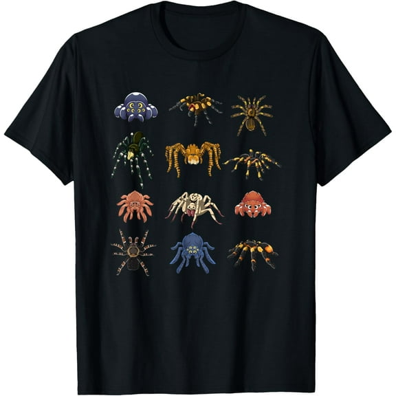 100% Cotton for Both Men and WomenSpider Animal Gifts Black Short Sleeve T-Shirt,