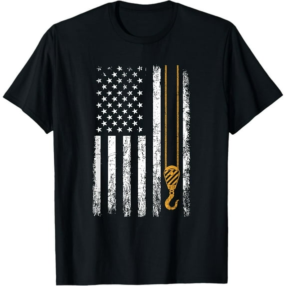 100% Cotton for Both Men and Womencrane operator American Flag, crane operator T-Shirt