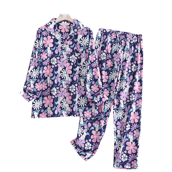 100% Cotton women's Pajama set, Flannel Pajama set, sleepwear loung wear Printed