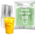 thumbnail image 1 of [100 Count] 14 oz Clear Plastic Disposable Pet Cups | Crystal Clear PET Cup | Cold Smoothie | Iced Coffee Go Cups | Ideal for Coffee, Parfait, Juice, Soda, Cocktail, Party Cups (14OZ, 100 Count), 1 of 7