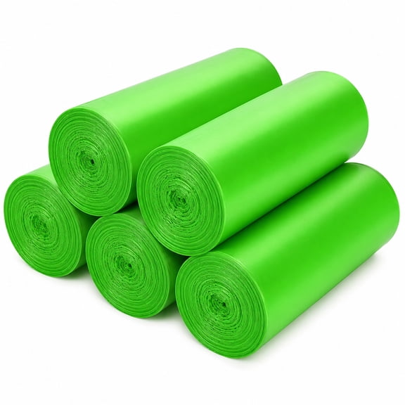 100 Count 4 Gallon Green Trash Bags - Durable Wastebasket Liners for Kitchen