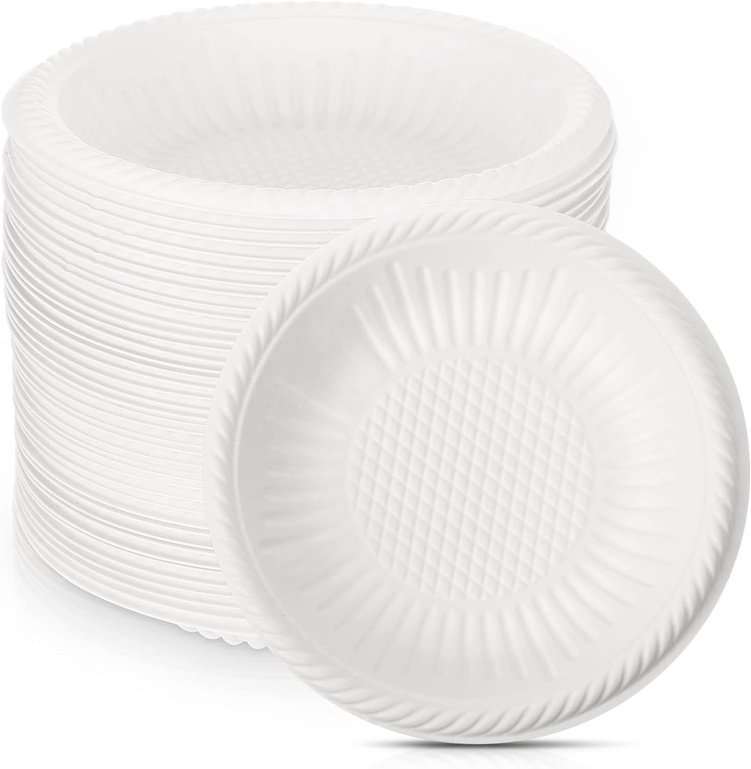 100 Count 4 Inch Small Paper Plates Heavy Duty Round Paper Starch ...