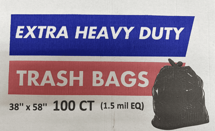100 Count 55-60 Gallon Trash Bags, Sturdy & Tear-Resistant Commercial Can Liners 55 Gallon, Large Garbage Bags, Large Black Trash Bags for Commercial, Lawn and Leaf Bags