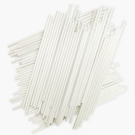 100 Count 6 INCH White Paper Lollipop Sticks,Cake Pop Sticks,Sucker Sticks for Cookies,Rainbow Candy,Chocolate,Cake Topper
