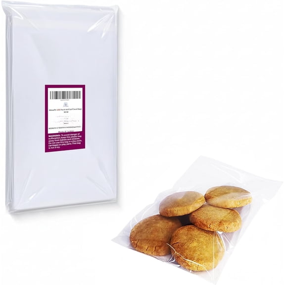 100 Count 6x9 Inch Clear Cellophane Plastic Bags, Resealable Self-Sealing Cello Bags for 6x9 Print Photos A7 A8 A9 Cards Envelopes and