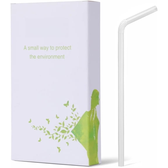 100 Count -Based PLA Straws - Plasticless Biodegradable Flexible Drinking Straws- A Fantastic Alternative to Straw