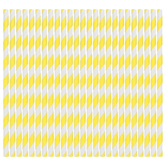 100-Count Biodegradable Paper Straws, 11 Assorted Striped Colors for Easter Parties, Cocktails & Crafts – 7.76'' FDA-Compliant, Hot/Cold Drink Safe E