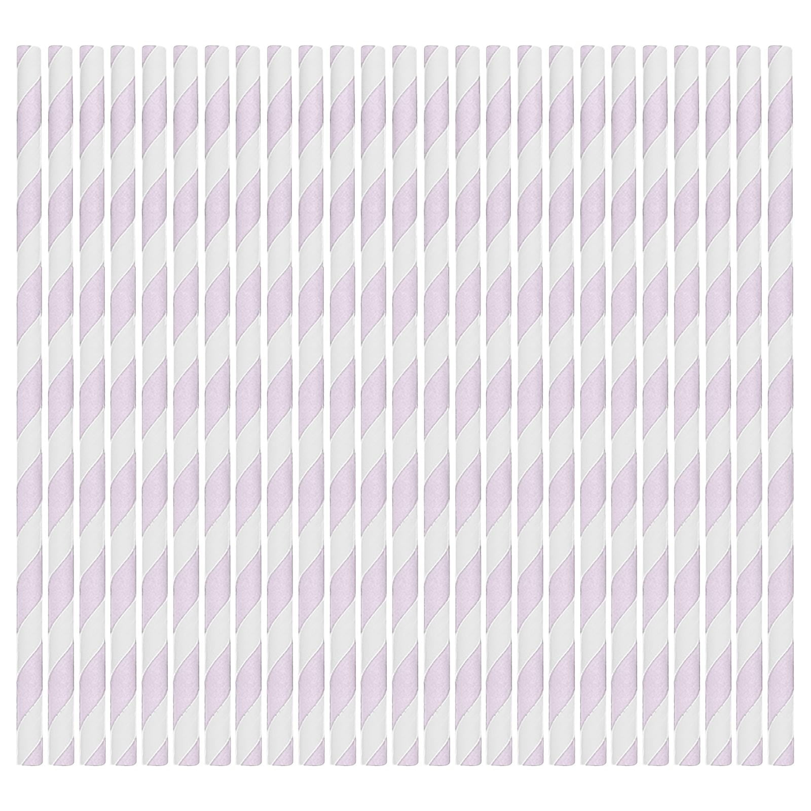 100Count Biodegradable Paper Straws, 11 Assorted Striped Colors for