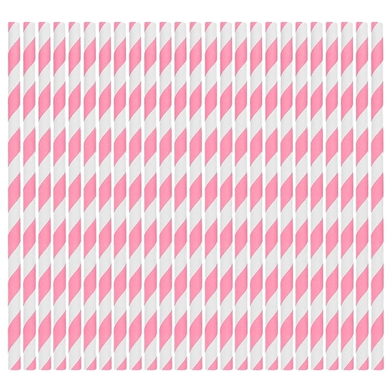 100-Count Biodegradable Paper Straws, 11 Assorted Striped Colors for Easter Parties, Cocktails & Crafts – 7.76'' FDA-Compliant, Hot/Cold Drink Safe K
