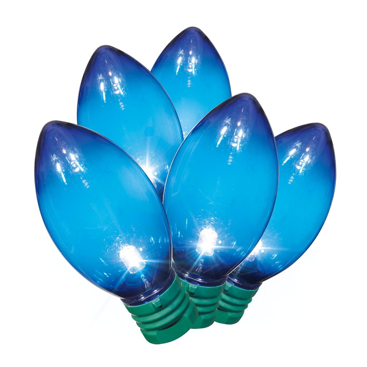 100Count Blue LED Smooth C9 Christmas Lights with Green Wire, 58.1