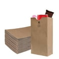 thumbnail image 1 of [100 Count] Brown Kraft Paper Bag (6 lb) Small - Paper Lunch Bags, Small Snacks, Gift Bags, Grocery, Merchandise, Party Bags (11 x 6 x 3.5 in) (6 Pound Capacity) by EcoQuality, 1 of 6