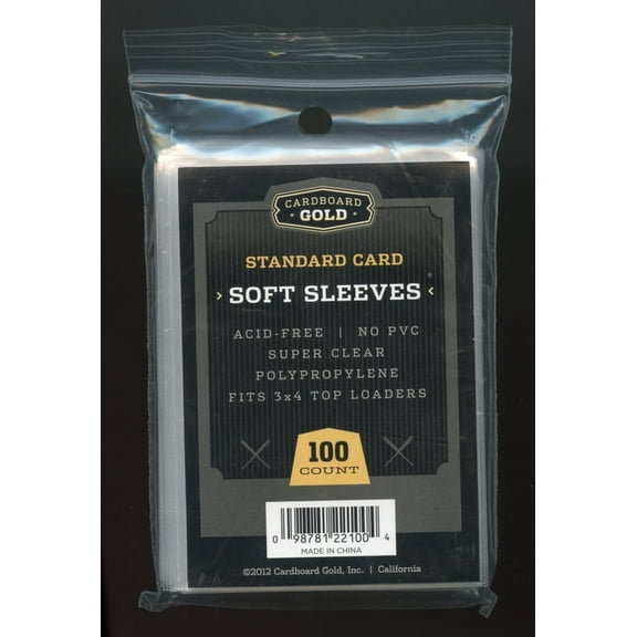 (100) Count CBG Cardboard Gold Soft Penny Card Sleeves Fits 3x4 Top Loaders
