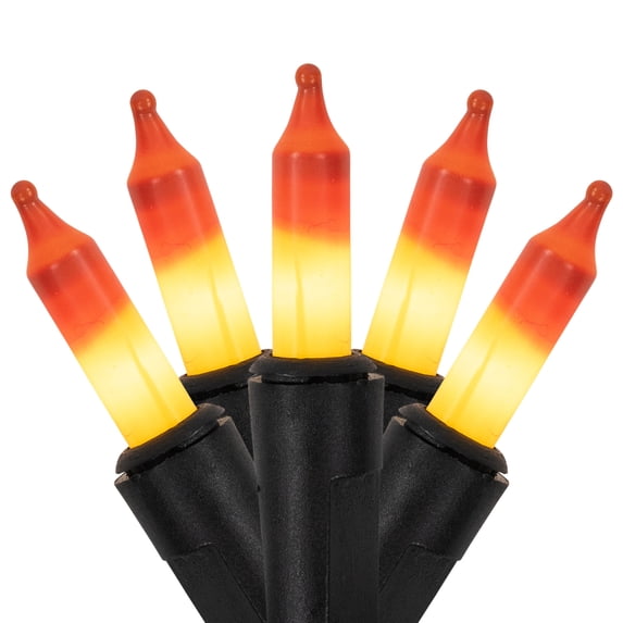 Northlight Candy Corn Halloween String Lights - Yellow and Orange - 20.5' Black Wire - 100ct