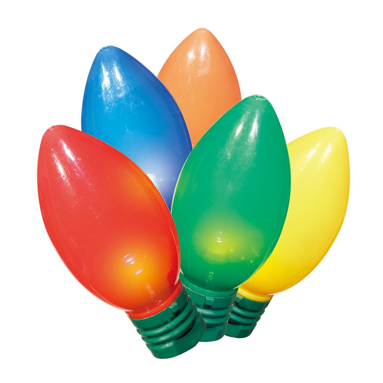 100Count Ceramic Multicolor LED Smooth C9 Christmas Lights with Green