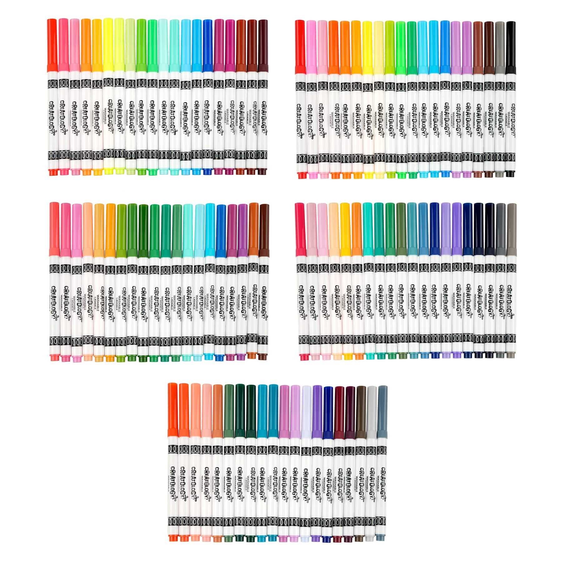 100 Count Color Round Tip Washable Marker Set by Creatology - Art