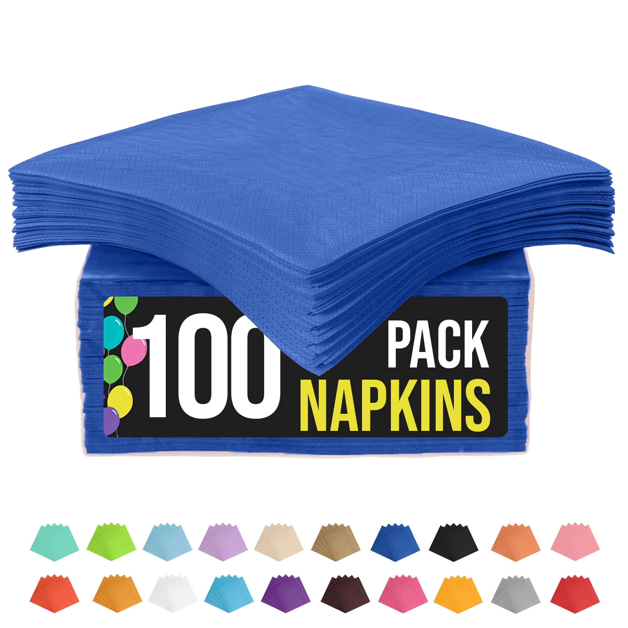 Crown Display Dark Blue Napkins, 100 Count Highly Absorbent