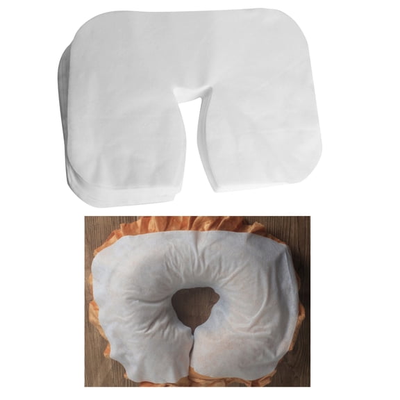 100 Count Disposable Face Cradle Covers, Soft, Non-Sticking Massage Face Covers Headrest Covers for Massage Tables & Massage Chairs