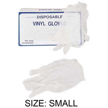 100 Count Disposable Powdered Vinyl Exam Gloves - Small - GL-39200