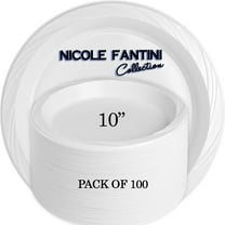 100 Count Disposable Reusable Plastic Plates White 10" (100 Count)