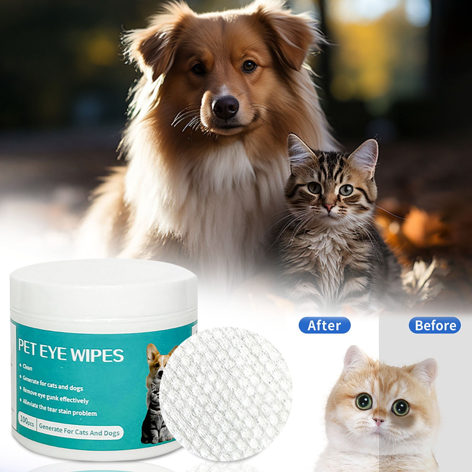 Wet Wipes for Cats to Remove Tears Wet Wipes for Cats to Remove Tears