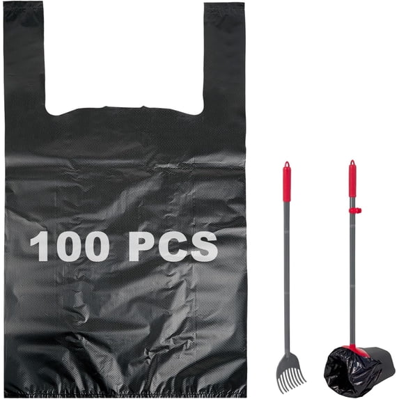 100 Count Dog Poop Bags Compatible with Arm & Hammer Pooper Scoopers, Thickened Pet Waste Bags with Easy-Tie Handles, Leak-Proof for Swivel Bin & Rake