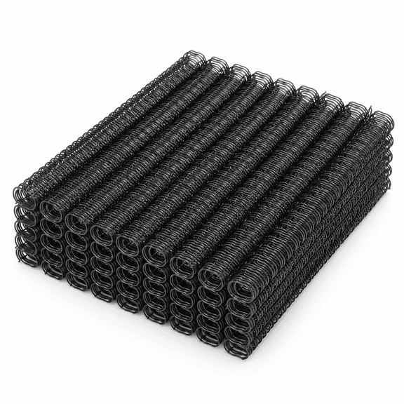 100 Count Double Loop Wire Binding Spines 9/16 inch / 14.3 mm 34 Loop 3:1 Pitch 120 Sheet Capacity A4 Spiral Binding Coil Black