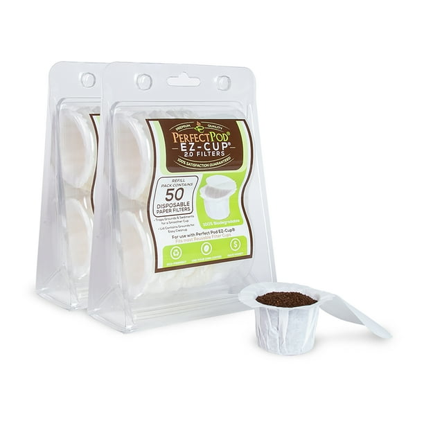 100Count EZCup 2.0 Filters 100 Disposable Compostable Coffee Paper