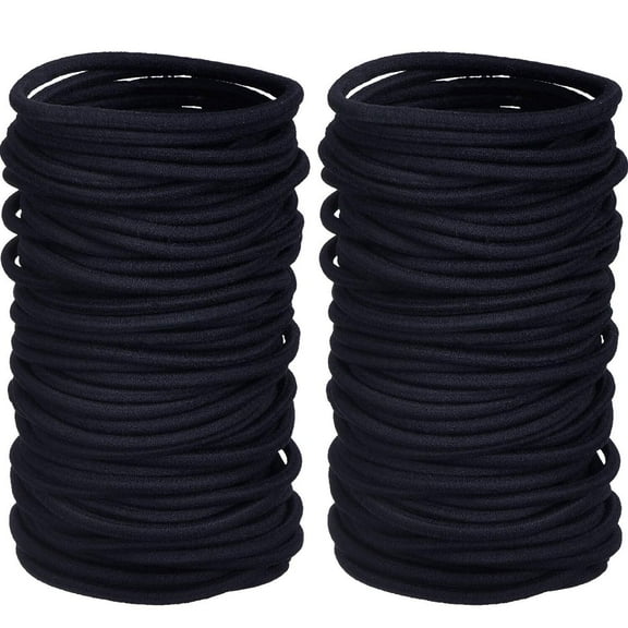 100 Count Elastic Hair Tie - 4MM for Medium Hair - Pain-Free Hair Accessories for Men, Women and Girls - Perfect for Long Lasting Braids,Curly Hair Ponytails Holders Hair Bands