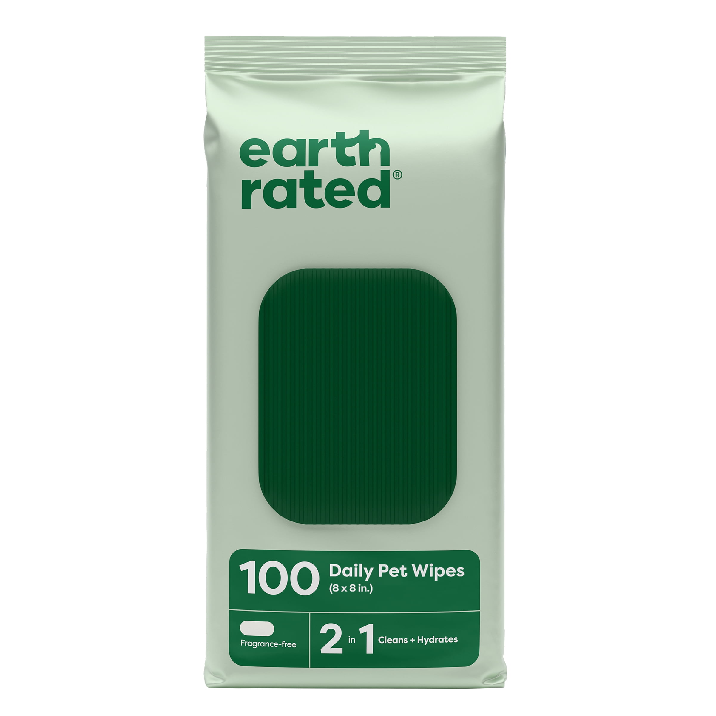 Earth Rated 2-in-1 Everyday Dog Wipes, Unscented, 100 Count