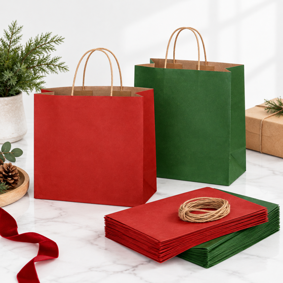 100 Count Extra Large Gift Bags, 16.97 x 15.43 x 7.72 Inch, Festive ...