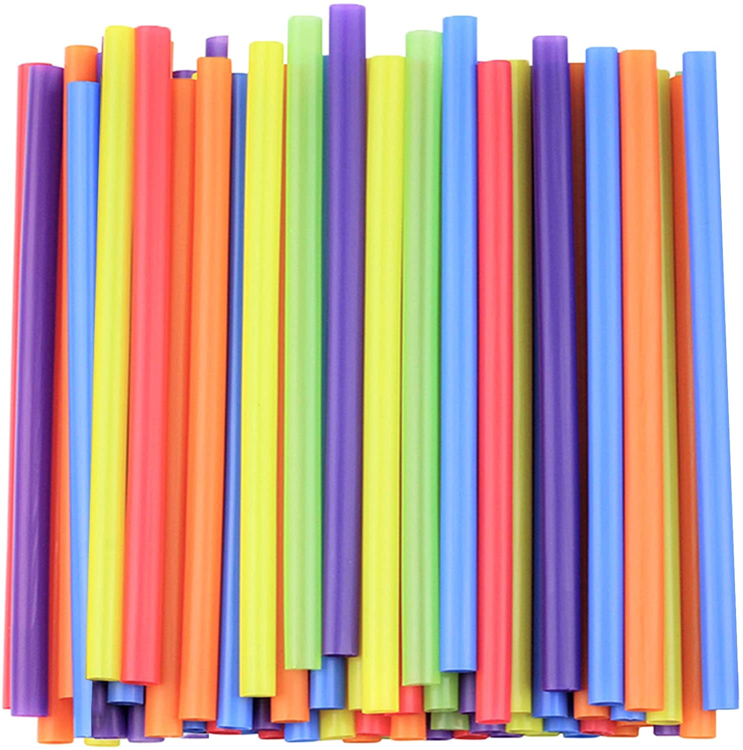 100 Count] Jumbo Plastic Smoothie Straws - 8.5