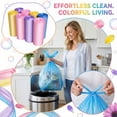 thumbnail image 1 of 100 Count Medium Trash Bags, 5 Rolls Colored Flat Top Garbage Bags, 17.7 x 19.7 Inch Waste Basket Liners for Kitchen and Office, Random Colors C#082 green, 1 of 6