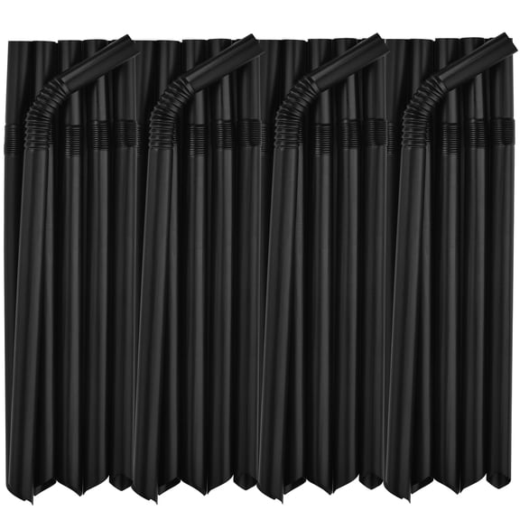 100 Count Plastic Boba Straws – Extra Wide Bendy Smoothie Straws, Disposable Jumbo Bubble Tea Straw for Milkshakes, Tapioca Pearls, Pointed Tip, 8.5 Inch Length, 0.47 Inch Diameter, Available i