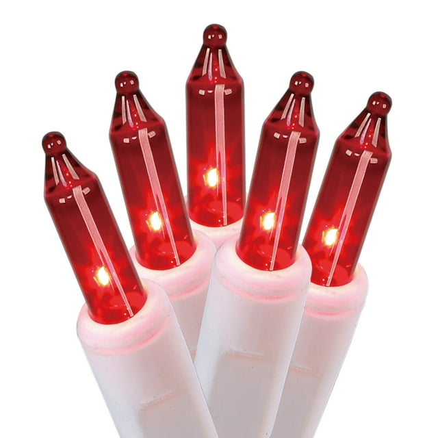 100Count Red Incandescent Mini Christmas String Lights, 22.5 ft, by