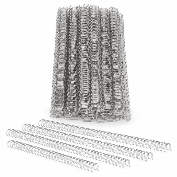 100 Count Spiral Binding Coils 34 Loops 3:1 Pitch A4 Paper Double Wire Spines 120 Sheets Capacity 9/16 inches / 14.3 mm Diameter Silver