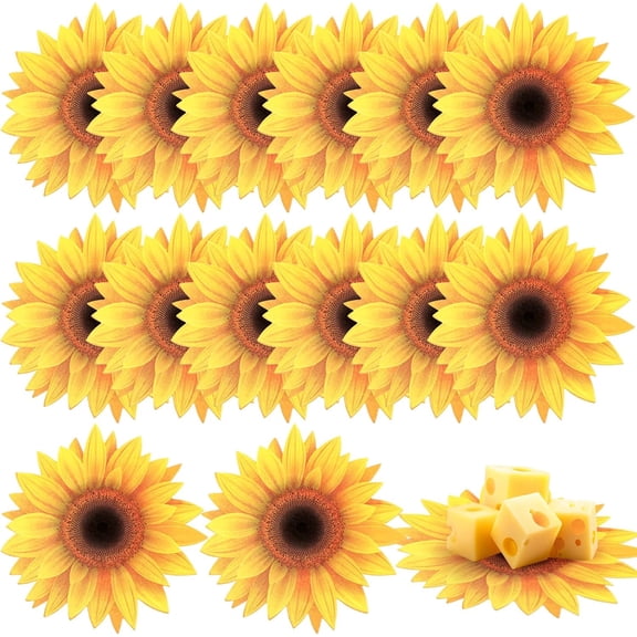100 Count Sunflower Parchment Paper for Cheese 6 Inch Charcuterie Cheese Paper Parchment for Party Holiday Kitchen Dining Table Boards Food Serving Decoration, Double Sided