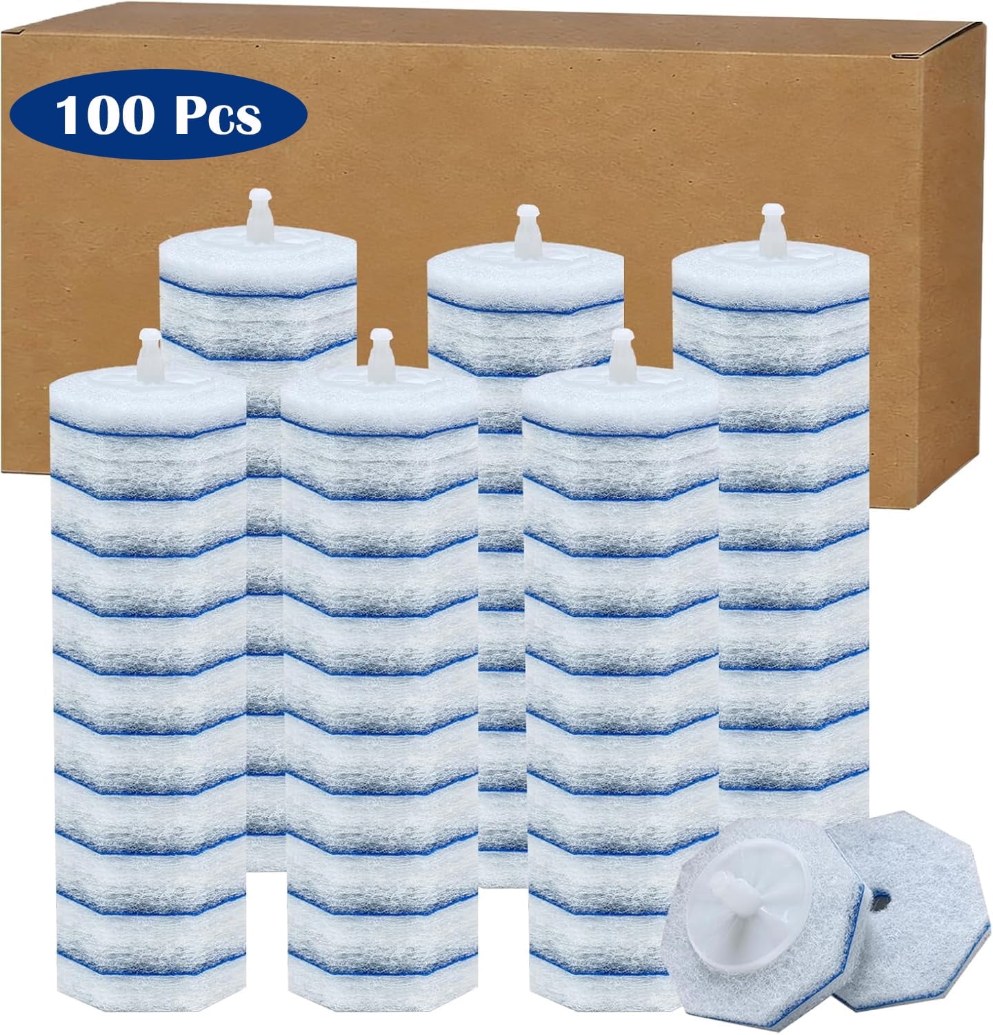 100 Count Toilet Wand Refills Compatible for Clorox Toilet Wand - Disposable Toilet Brush Refills, 5X Cleaning Power | 360° Efficient Cleaning | No Falling Apar